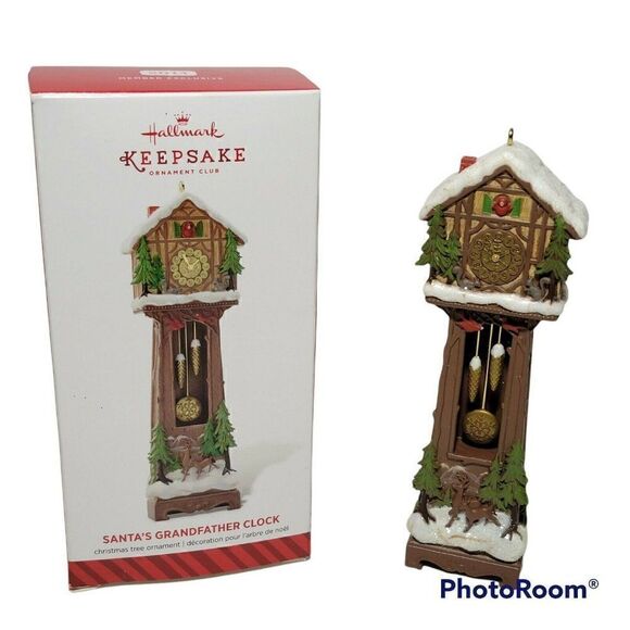 Hallmark Keepsake Christmas Ornament Santas Grandfather Clock 2014 Ornament Club - Picture 1 of 12